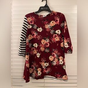 Floral and Striped Women's Top